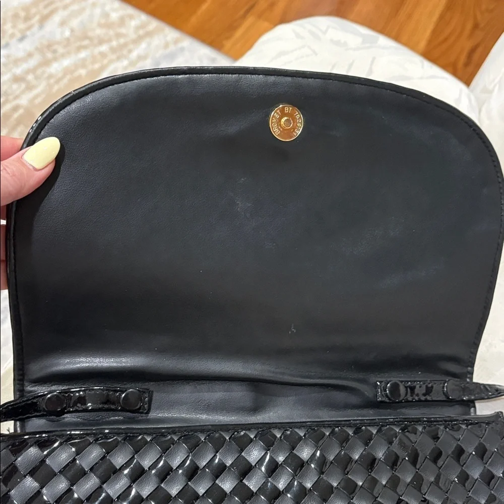Vintage Aspects Classic leather Black Woven Crossbody shoulder clutch bag